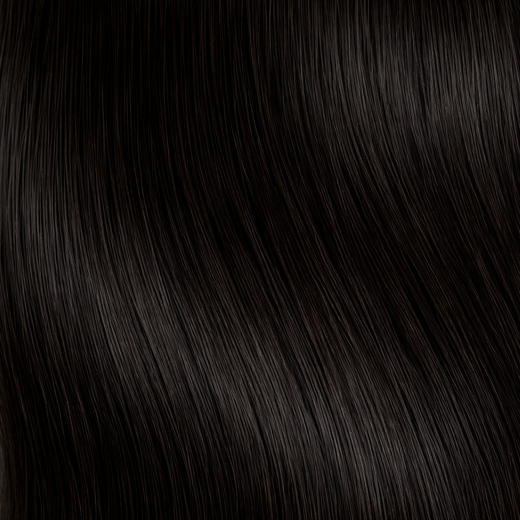 Close-up of darkest brown hair texture