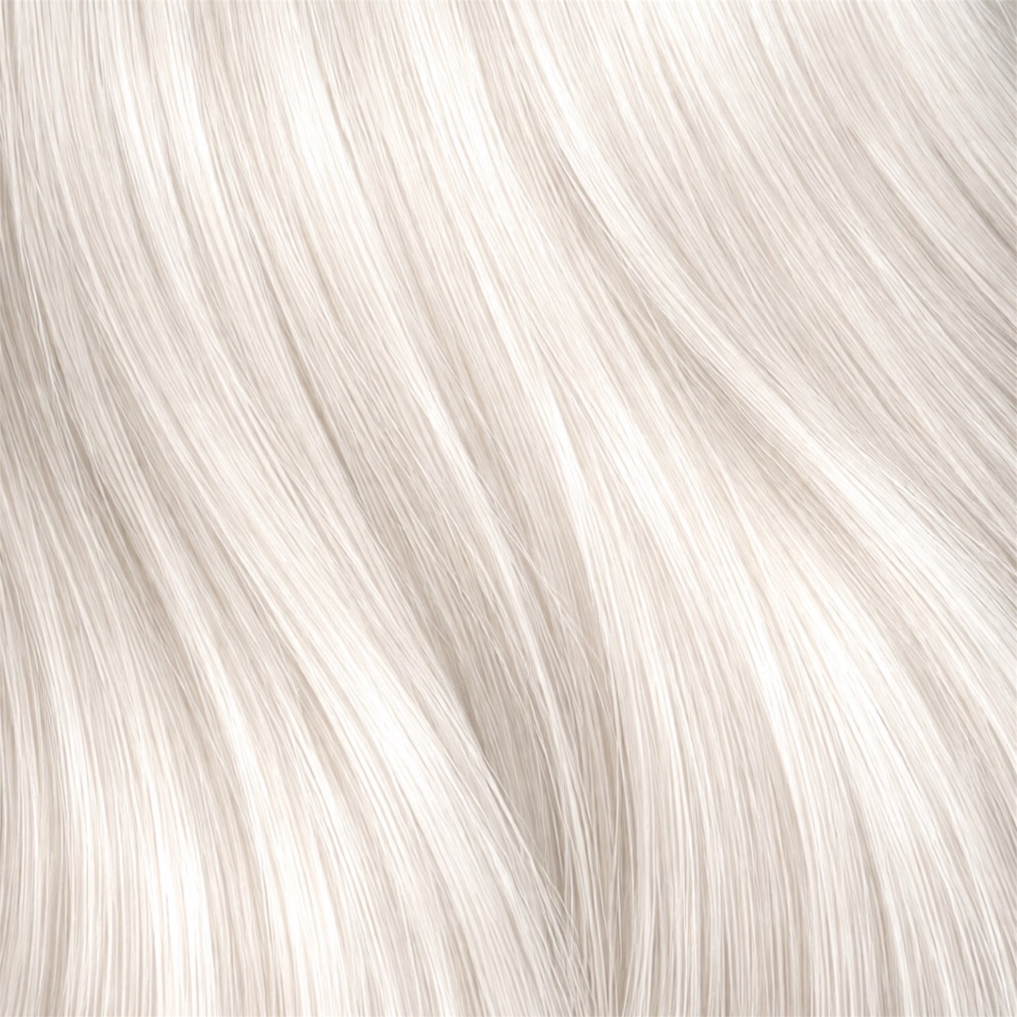 Close-up of lightest  cooler blonde hair extensions 
