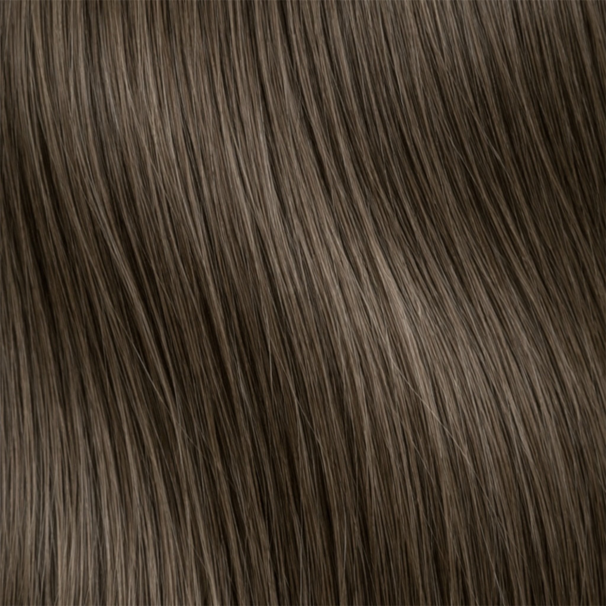 Close-up of cooler ashy brown hair strands